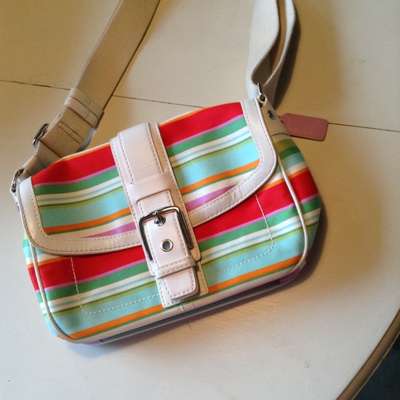 Coach Hampton Multi-colored Striped Cross body - Picture 4 of 8